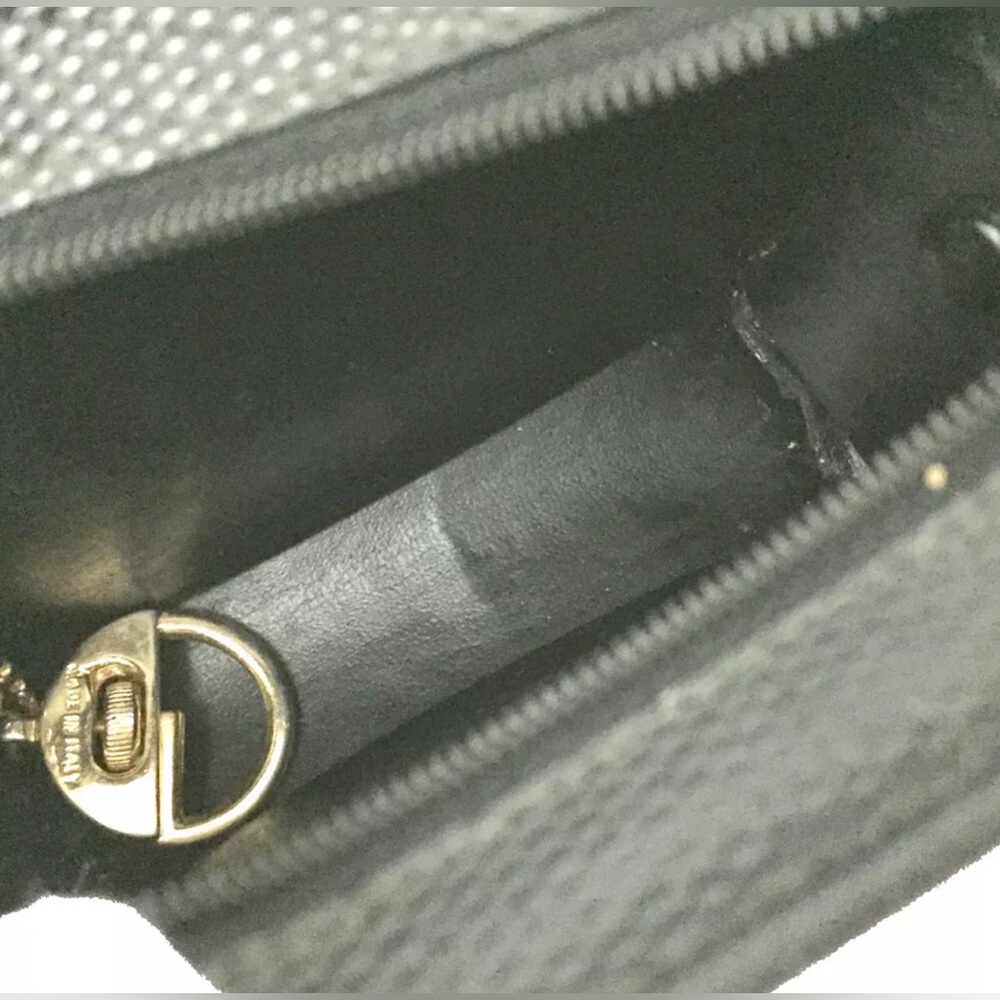 Authentic Salvatore Ferragamo Vara Ribbon Leather Cosmetic Pouch Bag Black - Picture 7 of 11